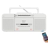 WTB-795 Retro Kassettenspieler mit USB/Bluetooth/AM/FM-Radio-Stereo,...