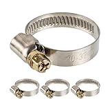 Schlauchschellen mit Schneckenantrieb, 4 Stück, Spannbereich Ø 20-32 mm,...