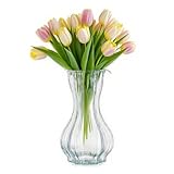 BAITNO Blumenvase Vase Glas 19.7 cm Hoch, ⌀ 8.8 cm, Modern Glasvase für...