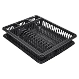 Homéa Essentiel, großes Abtropfgestell mit Tablett, Kunststoff, 45,5 x 36...