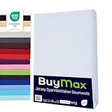 Buymax Topper Spannbettlaken 180x200 cm Spannbetttuch 100% Baumwolle Jersey...