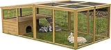 Kerbl Pet Freilaufgehege mit Plastikdach & Ausbruchsperre 220x115x75cm