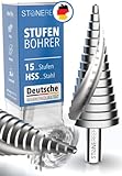 STONE REEF Stufenbohrer Profi aus HSS Stahl - [15 Stufen | Ø 4-32mm] -...