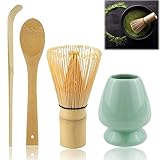 Rierousy Matcha Besen 4-Teiliges Set, Matcha-Schneebesen mit 2 Matcha...