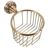 DIKACA Vintage Badezimmer Toilettenpapierhalter aus Messing Wandmontierter...