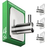 Menz Handtuchhaken ohne Bohren, 4er Pack – Extra starke Handtuchhalter...