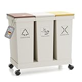 Yikko 3-er Mülleimer-Set Küche Mülltrennsystem 3x Mülleimer mit Deckel,...