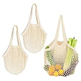 SJDOFU Einkaufstasche Netz Wiederverwendbar, 3 Stück Netztasche...
