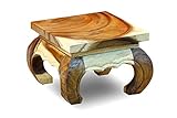 Kleiner Opiumtisch - Akazie Massivholz Beistelltisch - Blumenpodest in...
