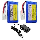 ZYGY 2PCS 2S 7.4V 1500mAh Li-Ionen-Akku mit 2-in-1 Ladegerät für HJ806...