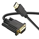 HDMI auf VGA Kabel, Monitor Videokabel (Stecker auf Stecker) 1080P Audio...