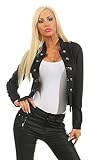 Fashion4Young 10218 Damen Kurzjacke Blazer Jäckchen Jacke Army-Look...