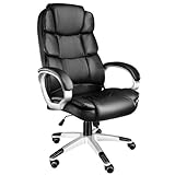 tectake® Chefsessel, Bürostuhl mit 12 cm Polsterung, Schreibtischstuhl...