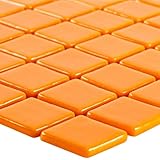 Glas Pool Schwimmbad Mosaik Fliesen Matte Pixley Orange Bad Dampfdusche...