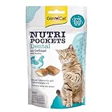 GimCat Nutri Pockets Dental - Knuspriger Katzensnack mit cremiger Füllung...