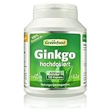 Ginkgo Biloba, 400 mg reiner Blattextrakt, extra hochdosiert (25% Flavone),...