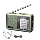 Am FM-Radio, tragbar, mit Kopfhörern, wiederaufladbarer Akku,...