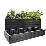 BigDean 2 Stück XL Hochbeet für Garten aus wetterfestem Kunststoff 150x76...