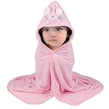 Kapuzenhandtuch Baby Rosa, Baby Handtuch Kapuze 80X80cm, Starke...
