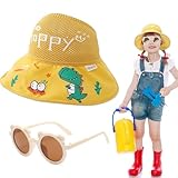 Kinwers Sommermütze Kinder,Gelb Sonnenhut Baby UV-Schutz Breite Krempe...