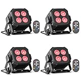 Rtktoup 4PCS RGBW LED Par Scheinwerfer, 40W LED Bühnenlicht DMX 4/8CH mit...