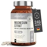 Magnesiumcitrat Kapseln 240, 1480mg Magnesium Komplex Pulver Hochdosiert...