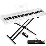 MUSTAR E Piano Digital 88 Tasten, Keyboard mit halbgewichteten & Bluetooth,...