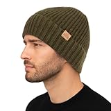 TOP-EX XL/XXL Wintermütze Merinowolle Beanie Herren Warme Strickmütze mit...