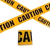 WANGENPING Polizei Absperrband, Warnband Gelb Schwarz, 7.5 cm x 20m Gelbes...