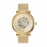 Fossil Damenuhr Carlie Automatikwerk Milanaise Edelstahl goldfarben, ME3250