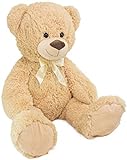 BRUBAKER XXL Teddybär 100 cm groß - Beige - Stofftier Plüschtier...