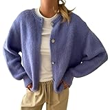 Geagodelia Damen Strickjacke Dünn Langarm Strick Cropped Cardigan Pullover...