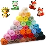 Filzwolle 36 Farben Set, 108g Märchenwolle aus Schafwolle für Nassfilzen...