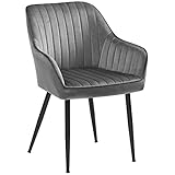 SONGMICS Esszimmerstuhl, Küchenstuhl, Sessel, Samt, Polsterstuhl mit...