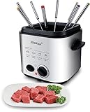 Steba Edelstahl Mini-Fritteuse mit Fondue-Set 2in1 - Geruchsfilter - 1,2...
