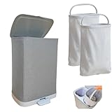 Dasellfa Wäschekorb, Wäschesammler Schmal 50l, Wäschekorb 2 Fächer mit...