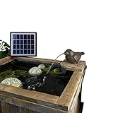 Storm's Gartenzaubereien Wasserspeier Spatz inkl.Solar- Pumpe Gusseisen