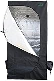 Growzelt Indoor Anbauzelt, Grow Tent mit Lichtdicht, Gewächshaus, schwarz,...