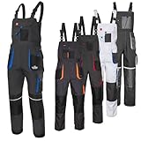 Art.Master Latzhose Herren CLASSIC Anthrazit Rot – Arbeitslatzhose mit 11...