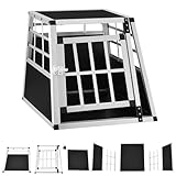 Juskys Alu Hundetransportbox M - 69x54x51 cm - Auto Hundebox robust &...