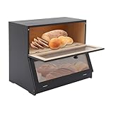 Brotkästen, 2 Etagen Brotkasten aus Bambus, Brotbox mit Magnetverschluss...