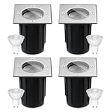 Goodia Led Bodeneinbaustrahler Aussen Schwenkbar GU10 (Wechselbar) 3W IP67...