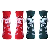 Weihnachtssocken Lustige Magnetische Socken mit Händen Hand in Hand...