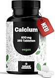 Calcium Tabletten Hochdosiert - 365 Tabletten - 800mg Calcium pro Tag -...