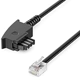 deleyCON 10m Telefonkabel TAE-F Stecker auf RJ11 Stecker Int. Norm 6P4C...