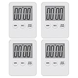 4 Stück Digitaler Küchentimer, Mini Kurzzeitwecker Digital, Eieruhr...
