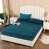 Biber Spannbettlaken 180x200, Plüschfleece Spannbetttuch Kuschelig,...