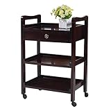 Klappbarer Servierwagen Kosmetiksalons/aus Massivholz 3-stöckiger mit...