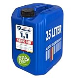 plasteo® 25 Liter Getränke- Wasserkanister mit 1 Schraubdeckel (DIN 61) |...