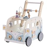 ROBUD Lauflernwagen Holz, Multifunktion Baby Lauflernhilfe mit & Rädern &...